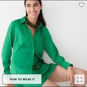J Crew brilliant kelly green button down shirt